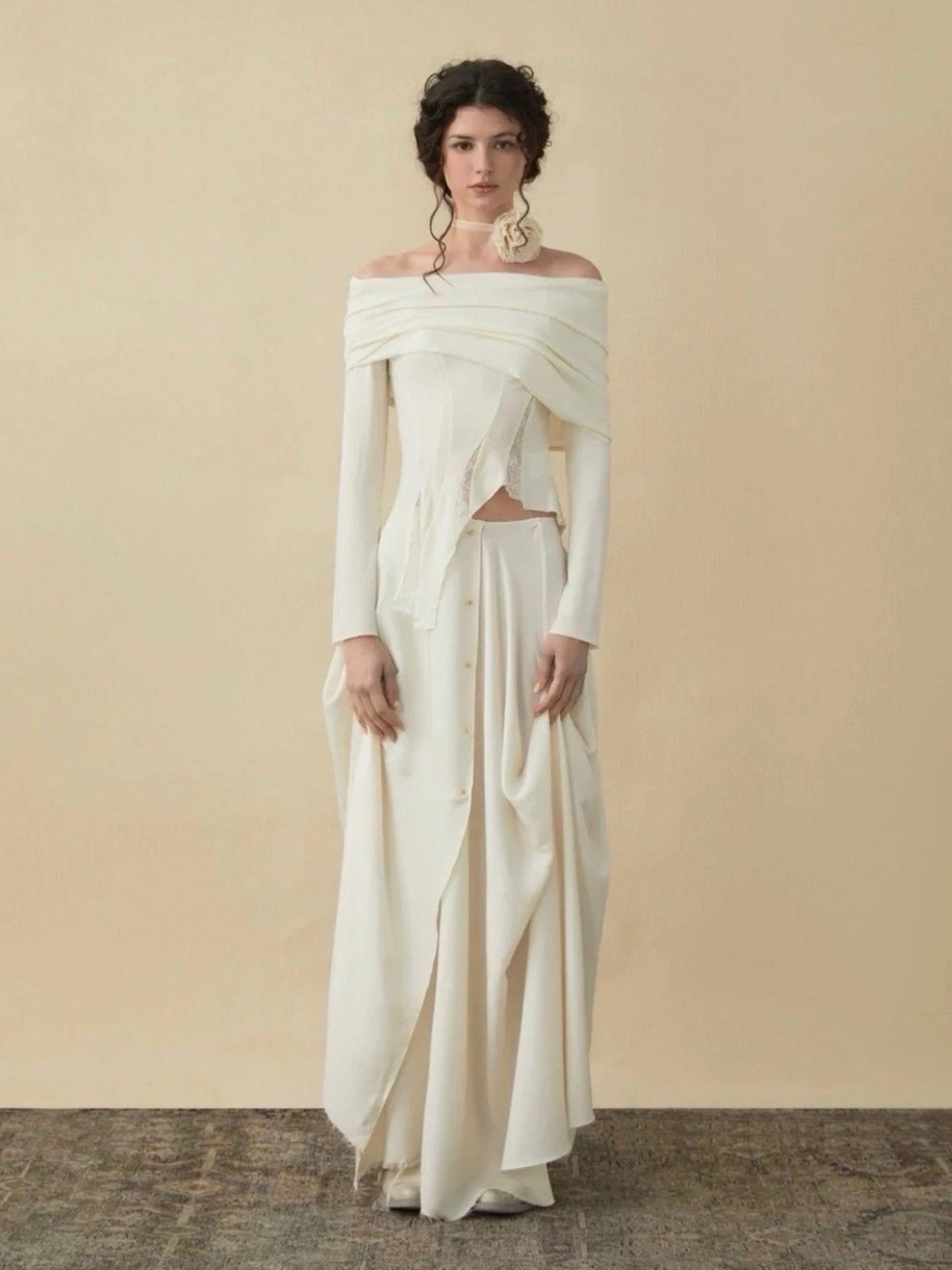 Elywood Cream Maxi skirt xs